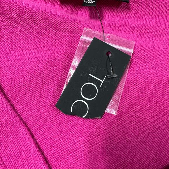 TOCCIN NY NWT Felicity Long Sleeve Ribbed Knit Sweater Dress Fuchsia Size Small - Picture 5 of 9